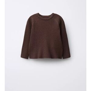 Zara Baby Chocolate Brown Cable Knit Sweater